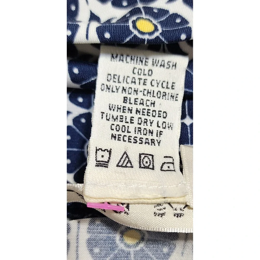 Max Studio Navy Blue‎ Floral Medallion Print A-Line Skirt Small